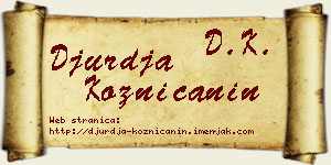 Đurđa Kozničanin vizit kartica